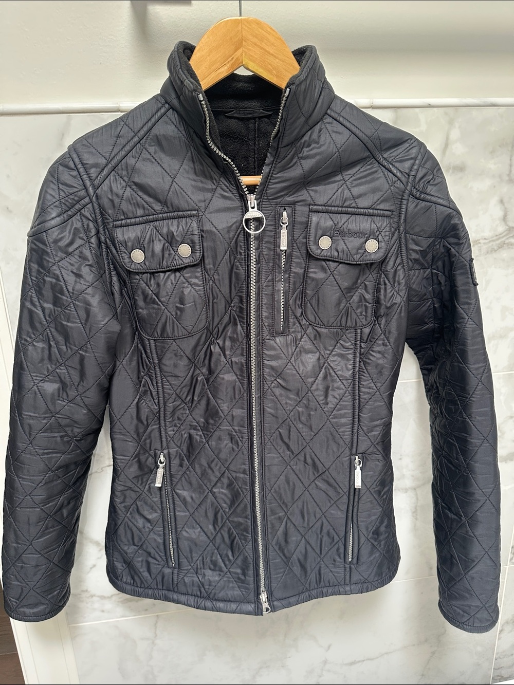 Barbour Quilted Black Women's Jacket - Classic Zip Front